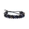 Armbånd med Tigerøje, hæmatit og obsidian