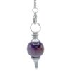Ametyst Pendul i metal