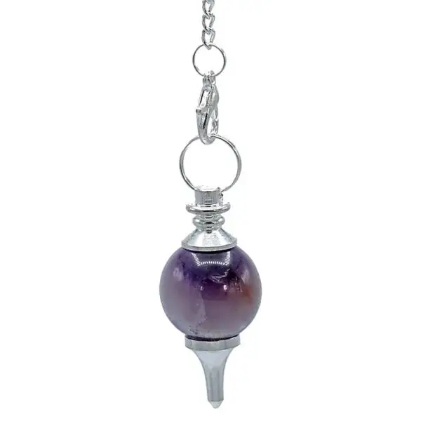 Ametyst Pendul i metal