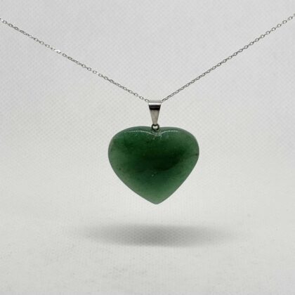 Grøn Kvarts hjerte halskæde