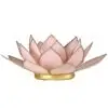 Lotus fyrfadsholder pink med guldkant
