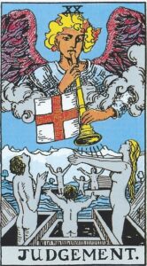 Dommedag tarotkort (XX) – symbol på opvågning, fornyelse og spirituel transformation