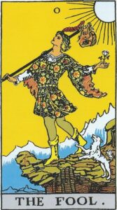 Nar tarotkort (0) – symbol på begyndelse, eventyr og intuitiv frihed