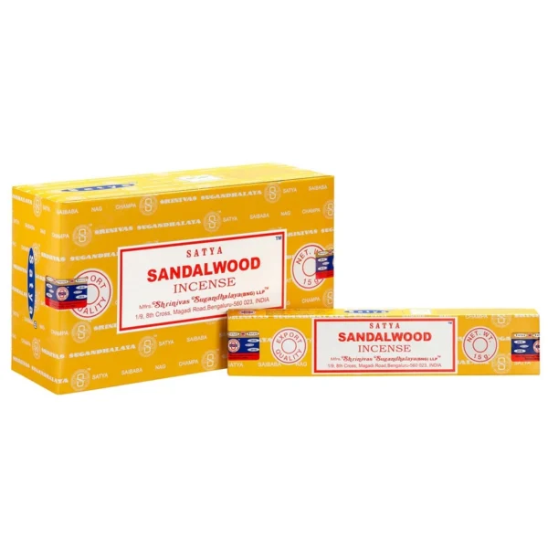 Satya Sandalwood røgelsespinde – Klassisk ro og spirituel grounding