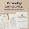 Personligt årshoroskop som PDF med stjernekort, kalender og spirituelle symboler – astrologisk energiguide for det kommende år.